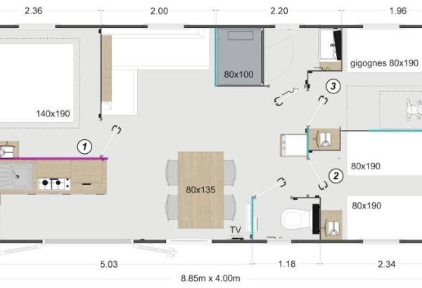 Plan Mobil home Fougères